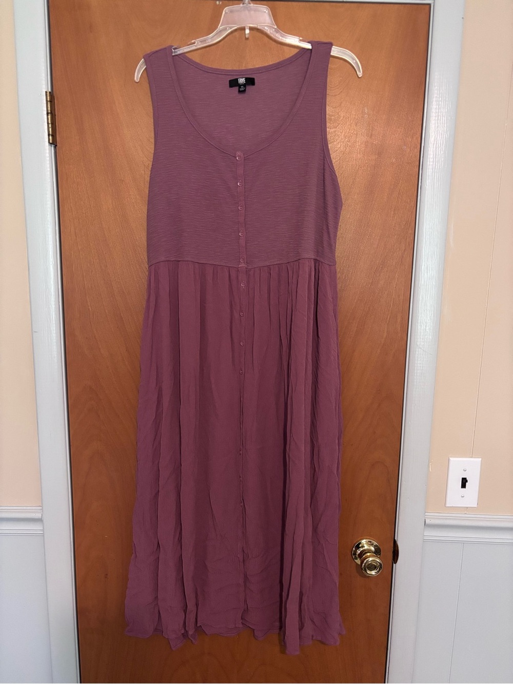 Frye Mauve Sleeveless Button-Front Maxi Dress